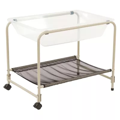 Baby Changing Table, Kunststoffwanne, Rollbarer Stand, Netzuntere Ablage, Rollräder