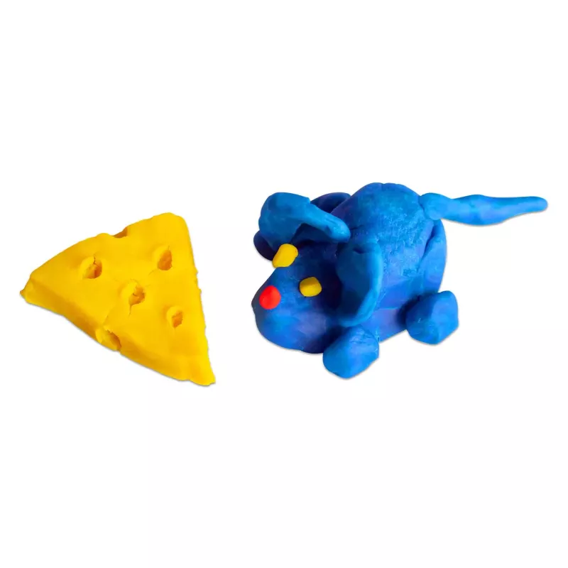 Knetfigur, Hund, Blau, Gelb, Knete