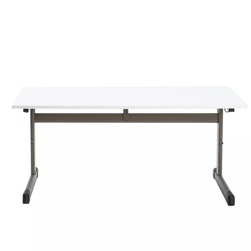 Schreibtisch, Klapptisch, Metallgestell, Weiße Tischplatte, Fussrollen