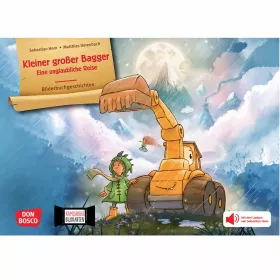 Kamishibai-Bildkarten, Kleiner großer Bagger. Eine unglaubliche Reise.