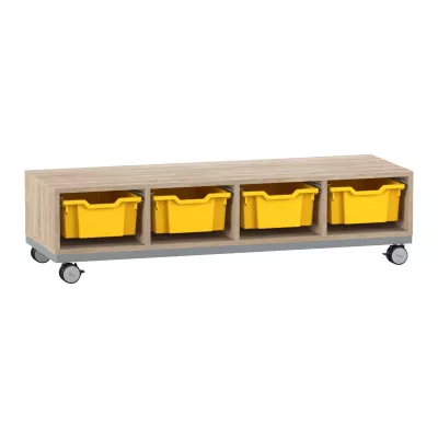 Möbel, Rollcontainer, Schubladenkorb, Gelb, Rollen