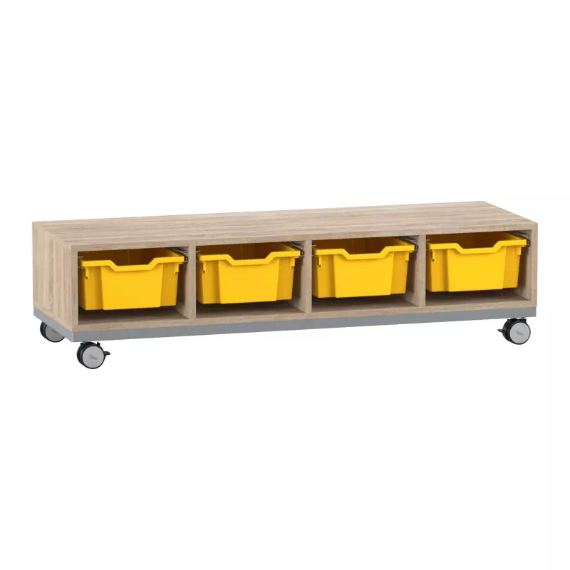 Möbel, Rollcontainer, Schubladenkorb, Gelb, Rollen