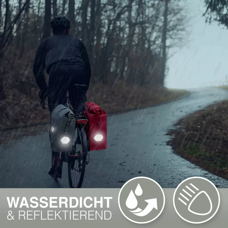 fahrrad, regen, pannier, reflektierend, tasche