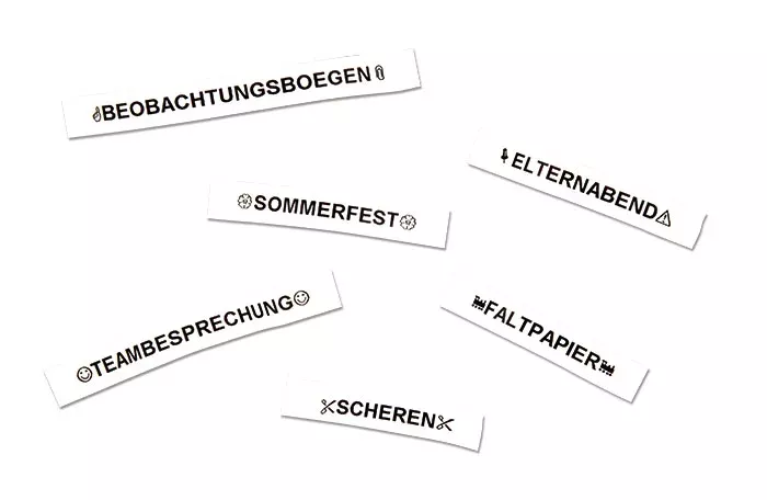 Beobachtungsbögen, Sommerfest, Elternabend, Teambesprechung, Scherenschnitt