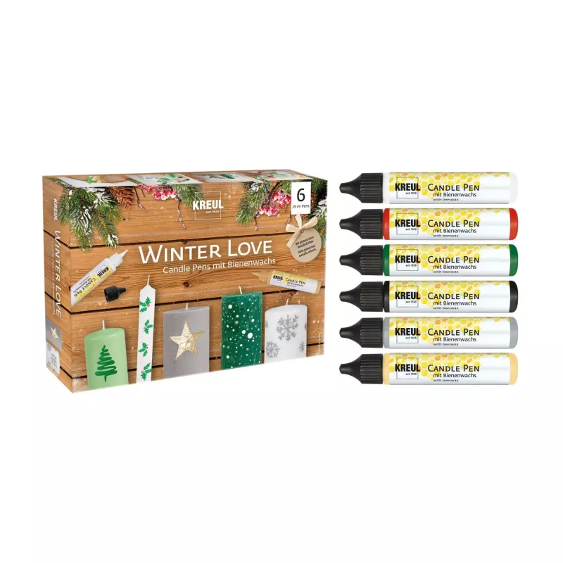 Kerzenstift, Bienenwachs, Winter, Geschenkset, Bunte Stifte
