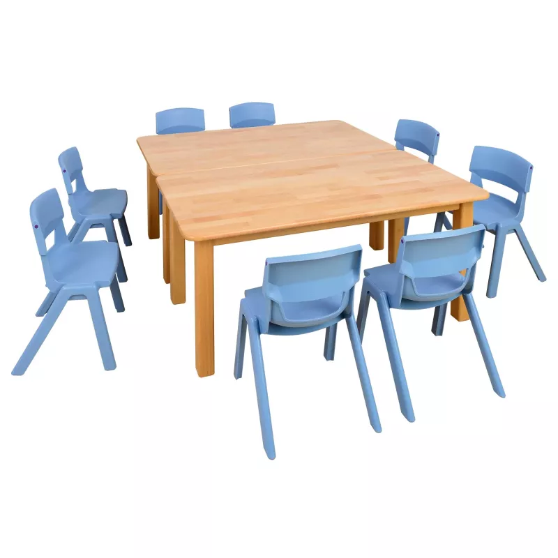 Kinderstuhl, Tischset, Rundtisch, Holztisch, Kita-Möbel