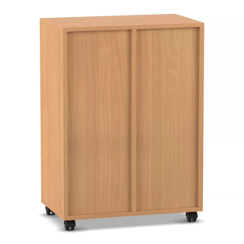 Schrank, Rollcontainer, Holzoptik, Schiebetüren, Lagerung