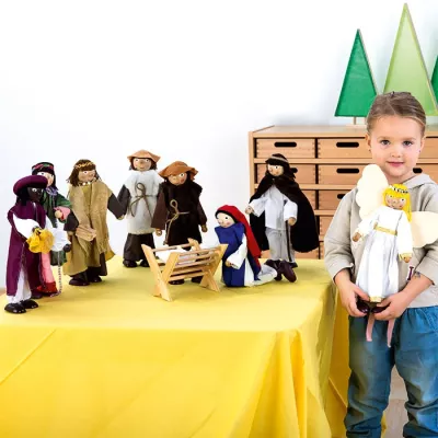 Puppenfiguren,  Marionetten,  Holzpuppen,  Krippe Figuren,  Spielzeugensemble