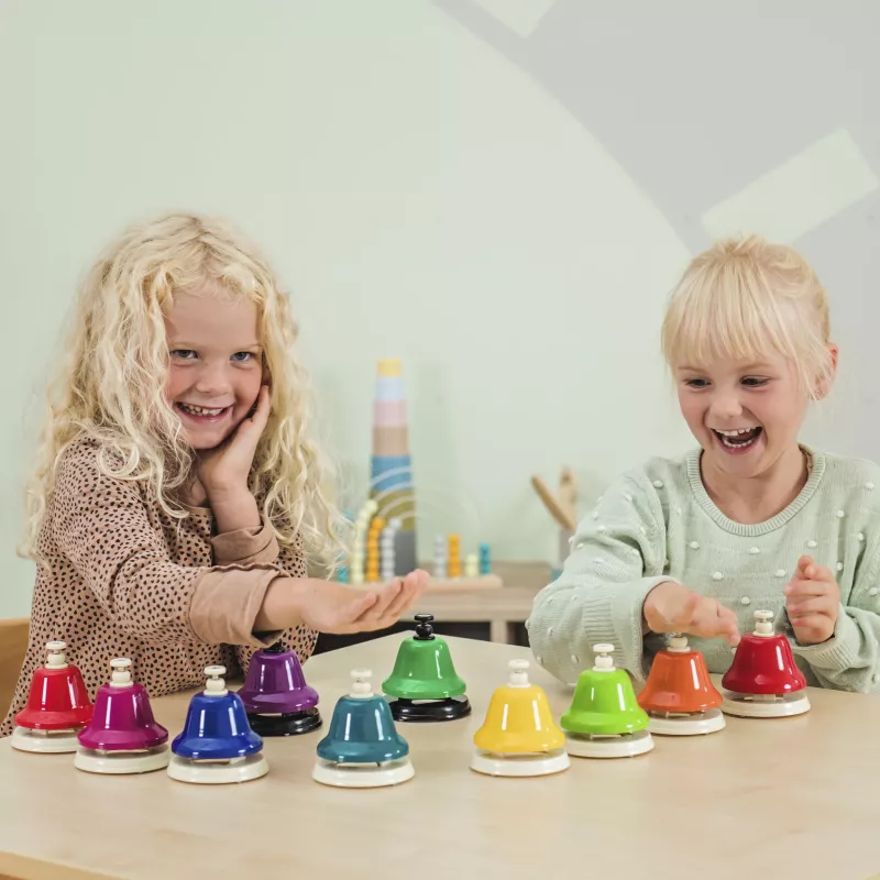 Kinderspielzeug, Glocken, Klingelspiel, Sortierspiel, Holzspielzeug
