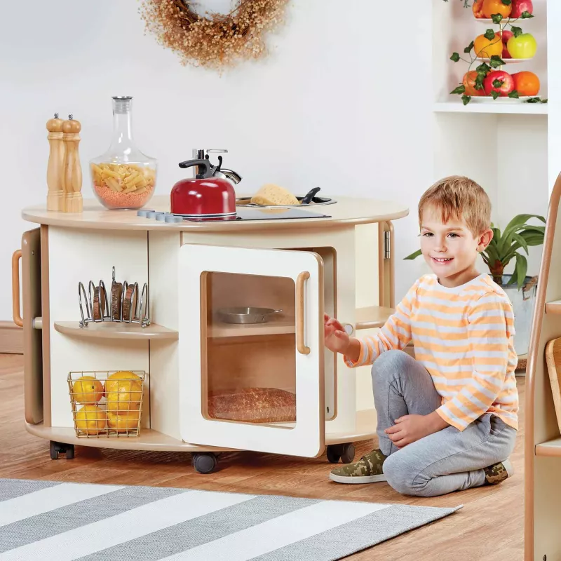 Kinderspielküche, Küche Spielzeug, Holzküche, Kochset, Rollenspiel