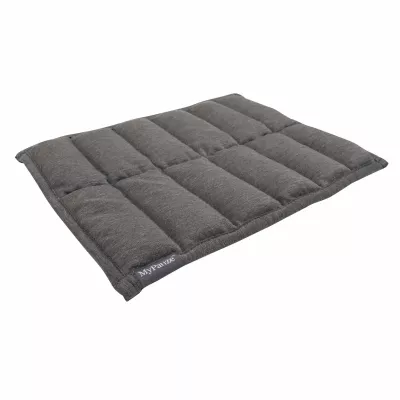 Hunde-/Katzentasche, Gepolsterte Matte, grau, Quilted, Pfoten-Label