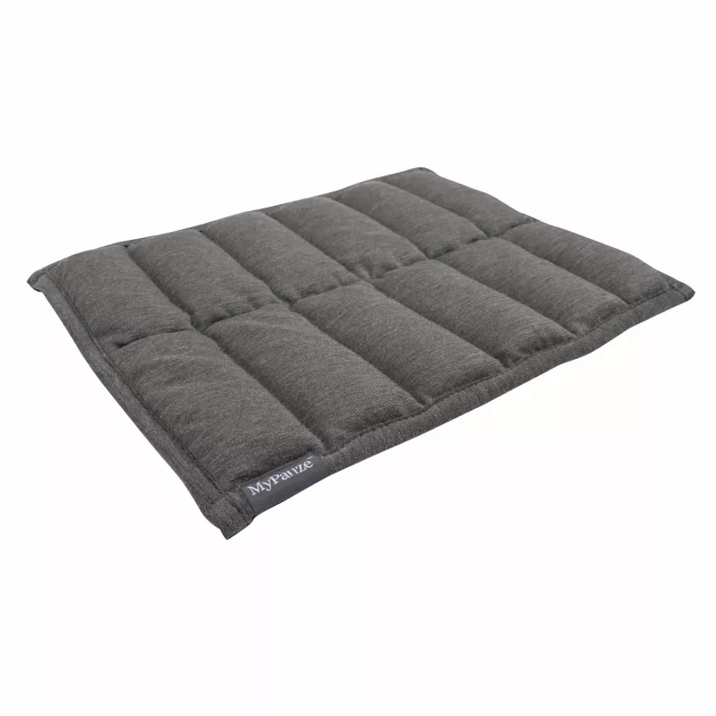 Hunde-/Katzentasche, Gepolsterte Matte, grau, Quilted, Pfoten-Label