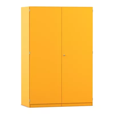 Schrank, Garderobenschrank, Zweiflügelig, orange, Metall
