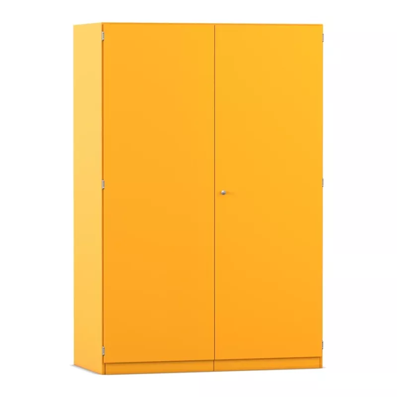 Schrank, Garderobenschrank, Zweiflügelig, orange, Metall