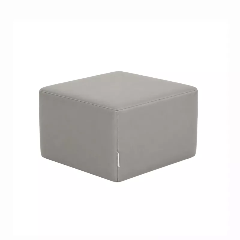 Sitzwürfel, Pouf, Grau, Kunstleder, quadrat