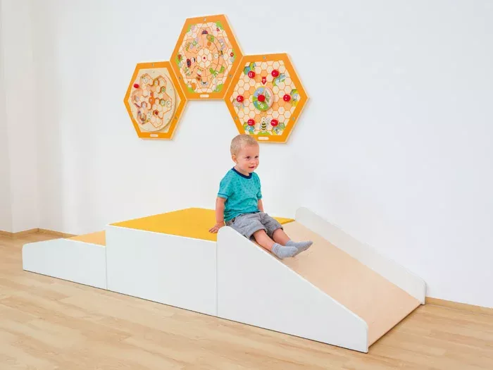 Kinderkletterpuzzle, Kletterwand, Rutsche, Spielmodul, Holzspielzeug