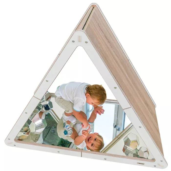 Dreieckspiegel, Kinder, Holzrahmen, Dekorspiegel, Spielzimmerdekoration