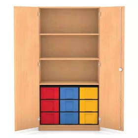 Materialschrank, 190 x 94,4 cm, mit 9 Boxen und 3 Böden