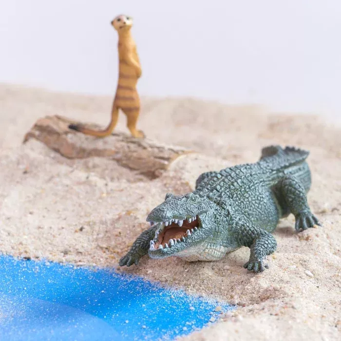 krokodil, spielzeug, miniatur, strand, dinosaurier?