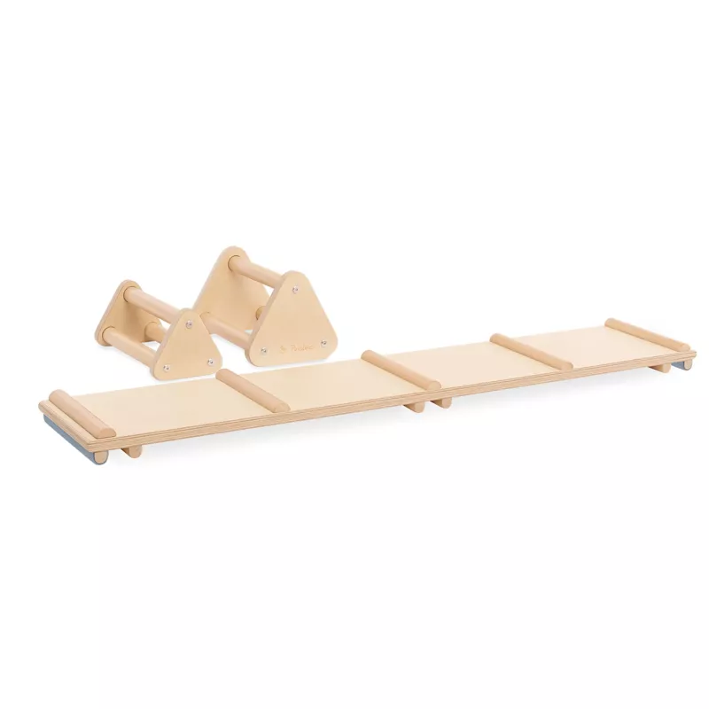 Holzspielzeug, Balancierbalken, Holzleiter, Kletter- Set, Pädagogisches Spielzeug