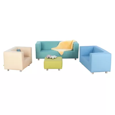 Kompaktsofa, Wohnzimmermöbel, Sitzgruppe, Pastellfarben, Sofalatz
