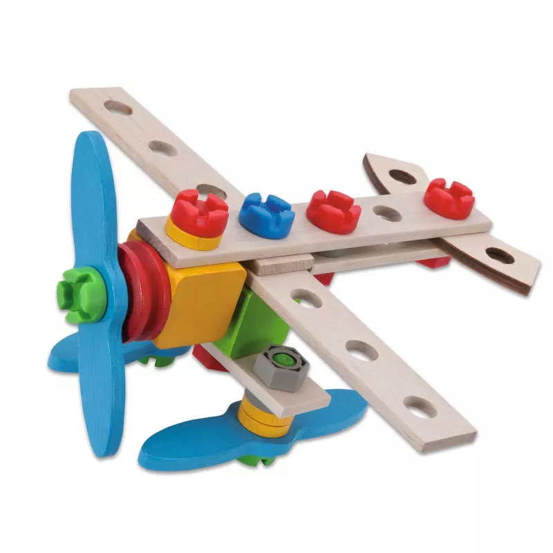 Holzflugzeug, Konstruktionsspielzeug, Hammer- und Schraubenspiel, Holzbausatz, Bauklötze