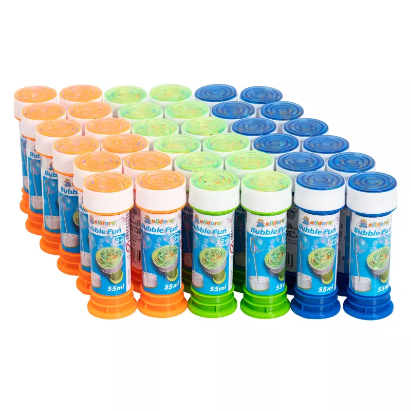 Bubble Fun, Bubble-Lösung, 55 ml, bunte Deckel, buntes Set