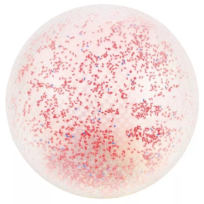 ball, glowing, LED ball, red-blue specks, mesh texture