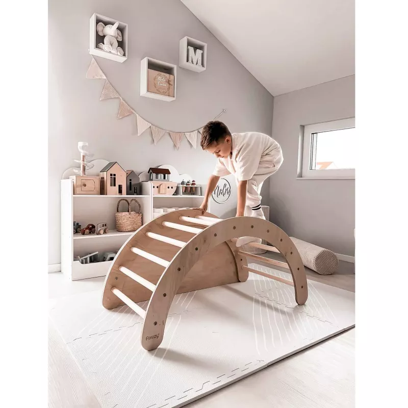 Kletterbogen, Holzspielzeug, Kinderzimmer, Rutschbogen, Klettergerät