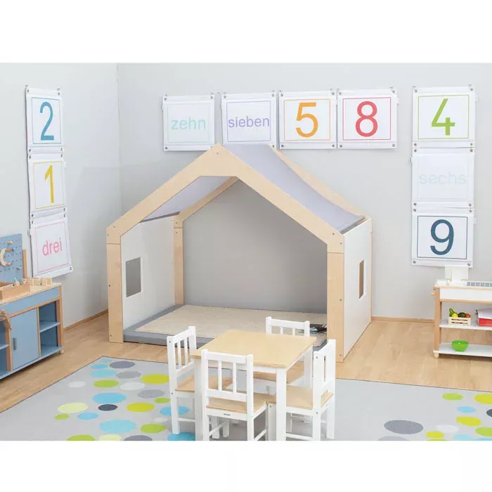 Holzhaus-Bett, Kinderzimmer, Spielhaus, Kleinkind-Möbel, Tischstuhl-Satz