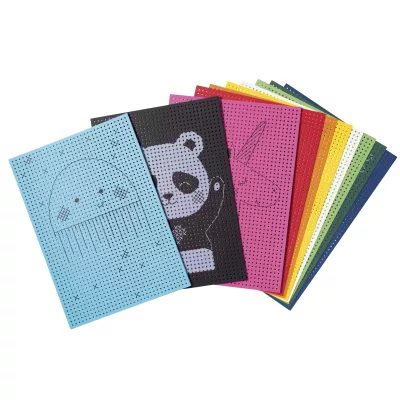 Puzzles, Perforierte Platten, Panda Design, Bunte Folien, Kunstkarten