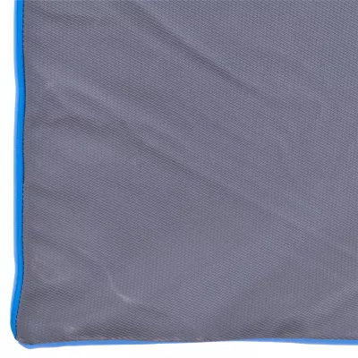 material texture, gepolstertes Gewebe, blauer Rand, graue Oberfläche, dünne Polsterung