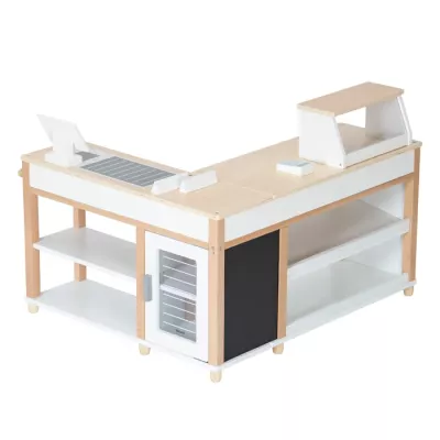 Kinderküchen, Play kitchen, Holz-Spielküche, Küchenzubehör, Holzregal