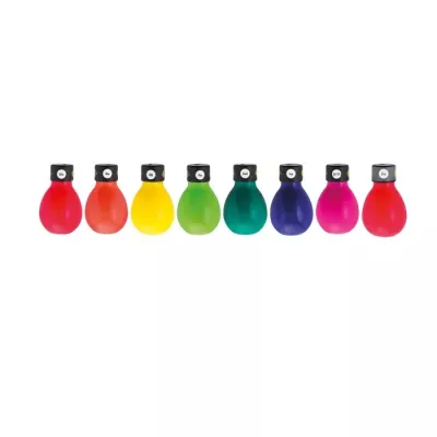 Farbige Flaschen, Kunststoffbehälter, Farbenpallette, Wasserfarben, Kugelförmige Flaschen