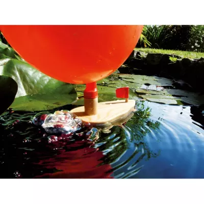 Ballonboot, Wasserspielzeug, Spielzeugboot, Orange Ballon, Bootthema