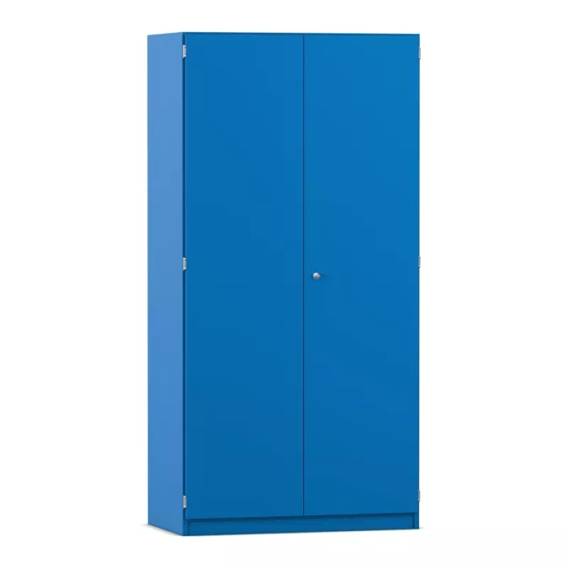 Kleiderschrank, Metallschrank, Blaue Farbe, Doppeltüriger Schrank, Stahlkorpus
