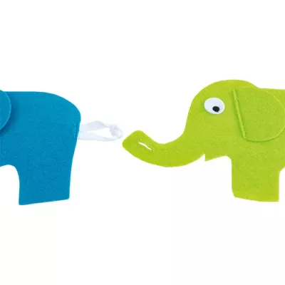Elefantenspielzeug, Kuscheltier, Gummi/Filz, Buddy-Verbindung, Kinderspielzeug