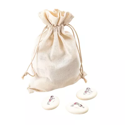 drawstring bag, canvas bag, linen bag, pillow press-ons, set of stones