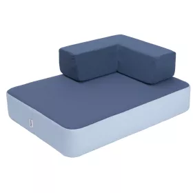 Hüpfpolster-Set mit Winkel-Rückenpolster Blau
