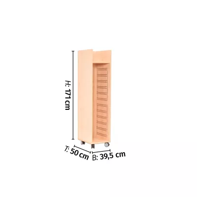Holzkabinet, Aufbewahrungsschrank, Rollcontainer, Schubladenregal, Maße-177cm