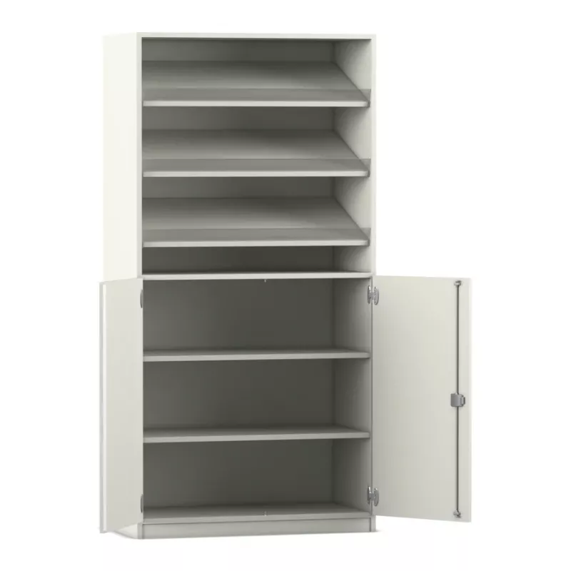 Schuhregal, Schrank, Schubladenregal, Metall, weiß