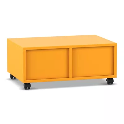 Sofa, Storage unit, Orange cabinet, Mobile storage, Casters
