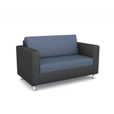 Sofa, Zweisitzer, Stoffbezug, blau, Metallfüße