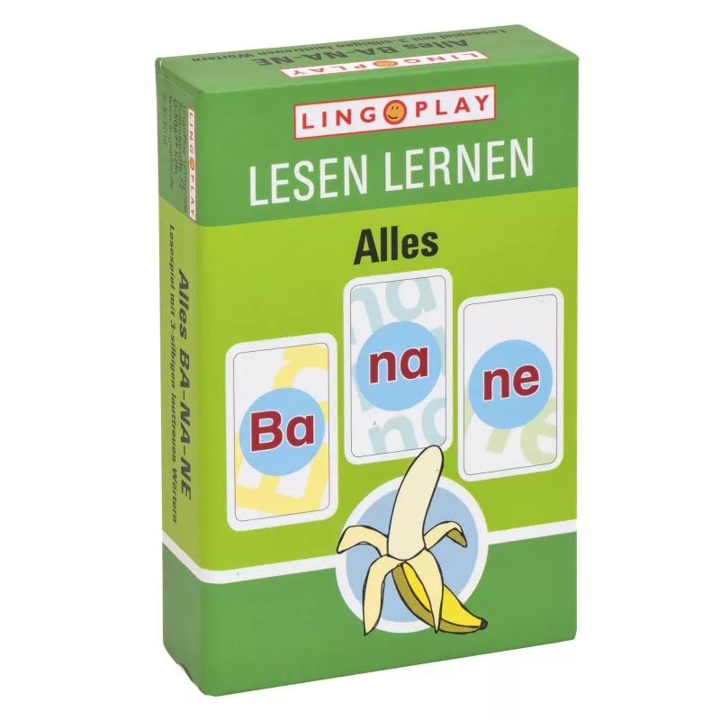 Lernspiel, Lesen lernen, Kartenspiel, Ba-Na-Ne, Banane motif