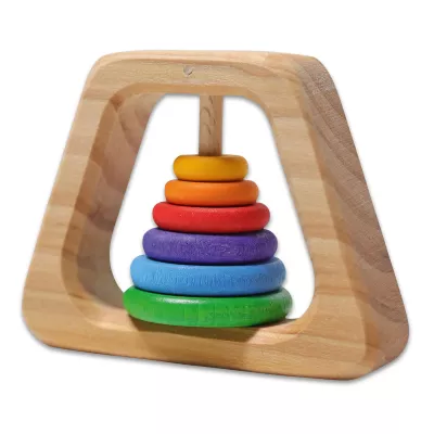 wooden toy, stackscheiben, Regenbogenfarben, Kinder-Spielzeug, Ringsortierer
