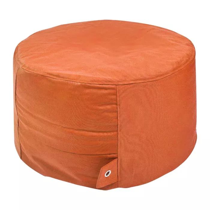 Sitzhocker, Pouf, Kissenhocker, Stoffbezug, orange