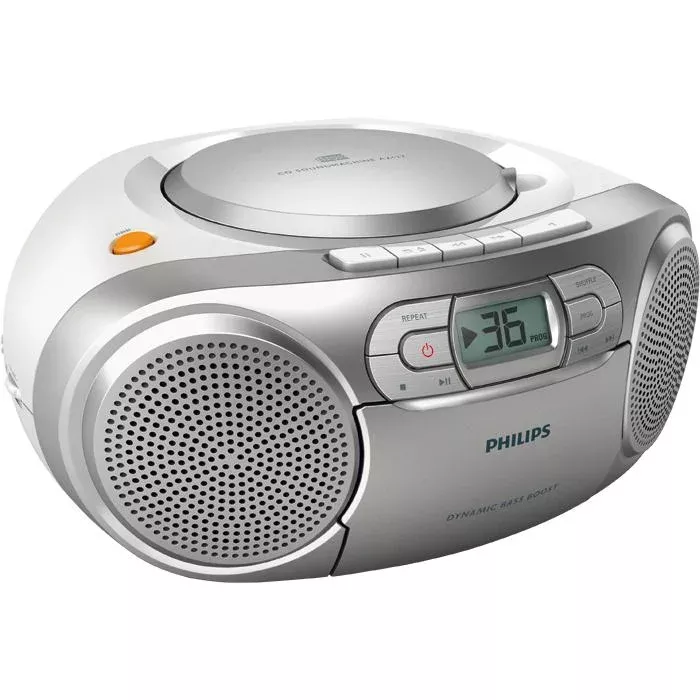 tragbar, radio, CD-Player, silber, philips