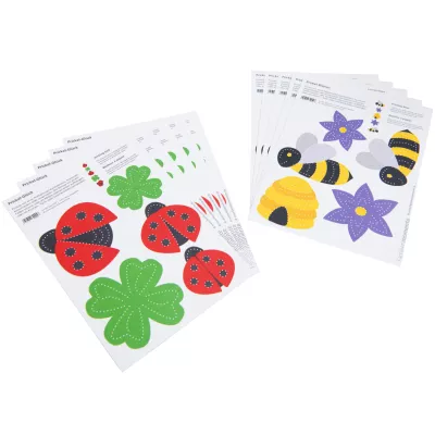 stickers, ladybug, Klee, Biene, Blume