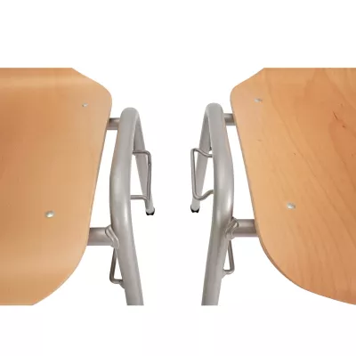holz, schreibtisch, kombi-tisch, schülerstuhl, stahlschale