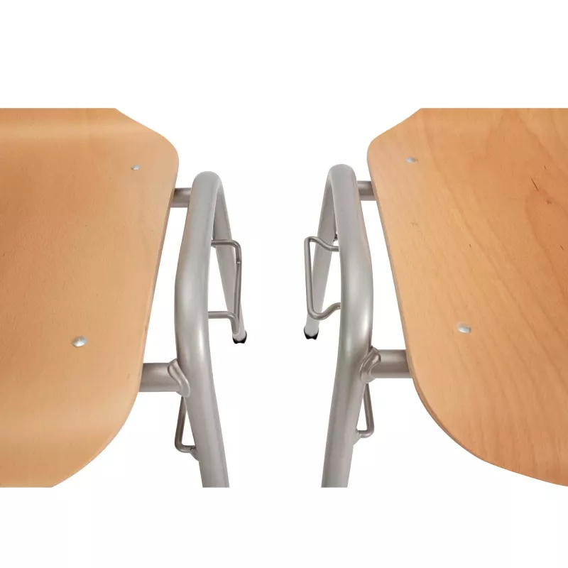 holz, schreibtisch, kombi-tisch, schülerstuhl, stahlschale